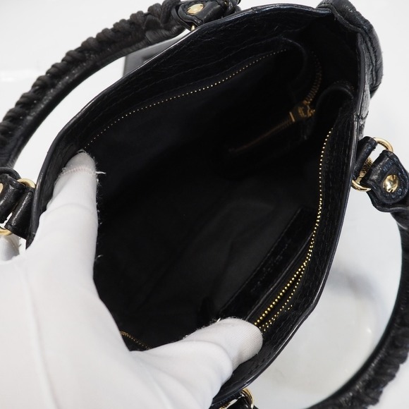 Balenciaga Giant Mini City Shoulder Bag Leather Black - Picture 5 of 16